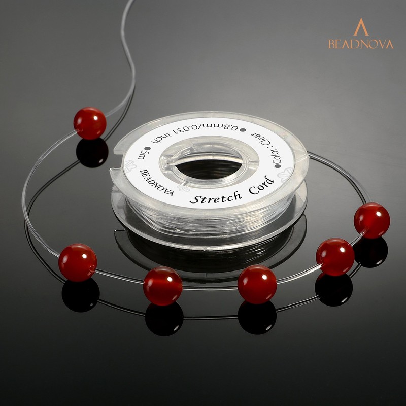 BEADNOVA DIY Starter kit 0.8mm Stretch Jewelry Cord Elastic Crystal