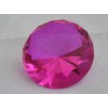 Pink Glass Diamond Shaped Paperweight 3.15 INCHES (80 MM)