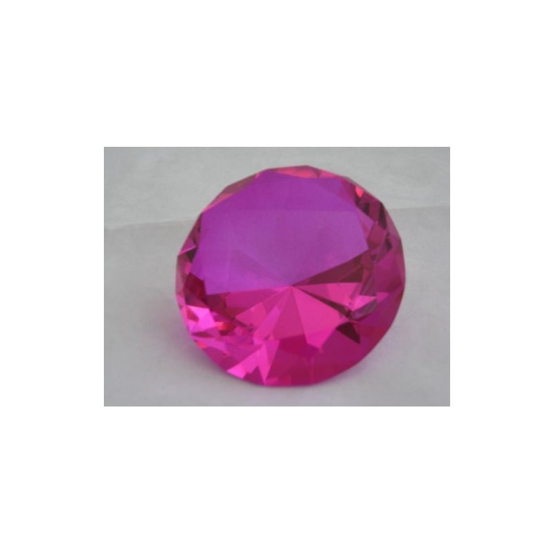 Pink Glass Diamond Shaped Paperweight 3.15 INCHES (80 MM)