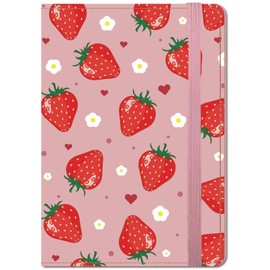 CRETACABIN Strawberry Passport Holder Passport Cover Wallets Leather Card Case Travel Accessories Essentials Waterproof Passenger Ticket Book Credit Card Slot Portable for International Traveling Fly