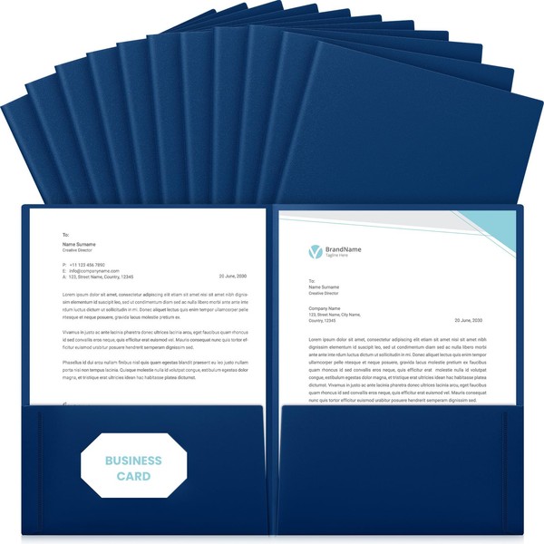 Henoyso 24 Pcs Plastic 2 Pockets Folder Presentation File Folders,