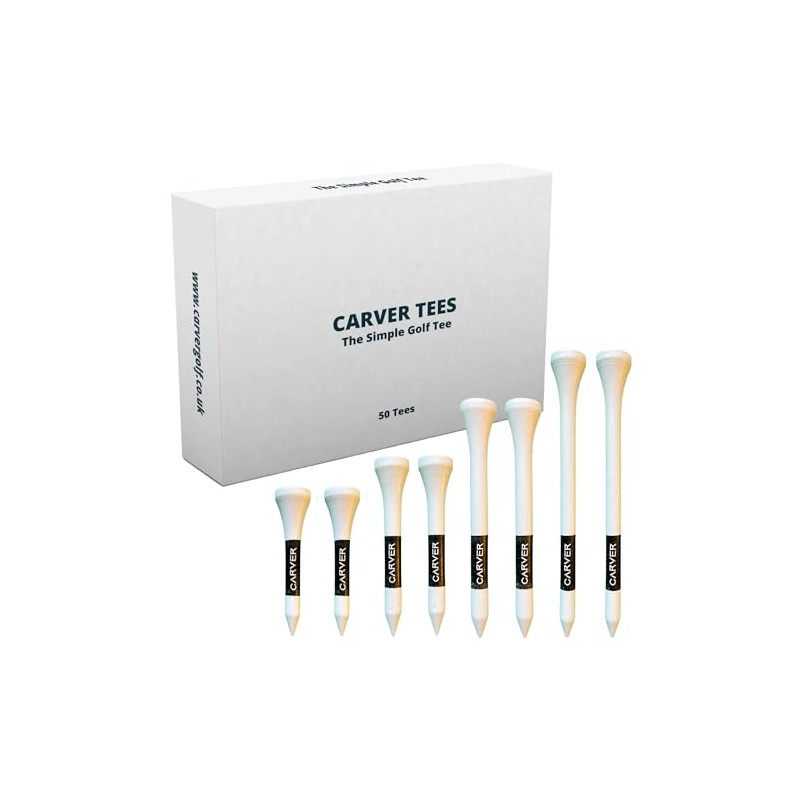 Carver Wooden Golf Tees - 83mm, 70mm, 54mm, 42mm -