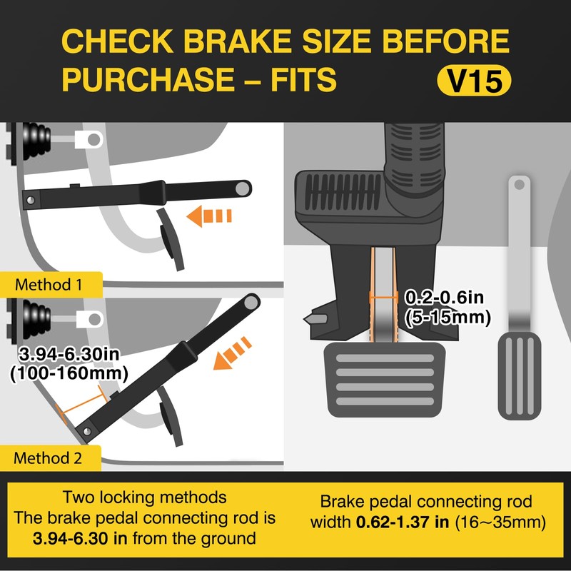 OPSOOPI Brake Pedal Lock, Anti Theft Car Device Brake Clutch