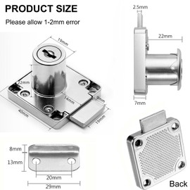 ZiYuya 2 x Cam Lock with Key Different Security Cabinet Lock Mailbox Lock Drawer Lock Mailbox Lock Household Office Furniture Door Lock