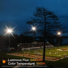 SHGPODA 2 Pack 200W LED Flood Light, 24000LM Brighter Security Lights with Plug + 10ft Cord, IP66 Waterproof Outdoor Lights, 5000K White Floodlight for Yard, Garden, Stadium, Playground, Arena