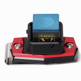 Vaula Billiard Metal Magnetic Pool Cue Chalk Holder with Chalk (Red/Black)