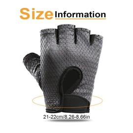 EIROVYA Men's Fitness Gloves, Breathable Half Finger Fitness Gloves, Summer Training, Non-Slip (Grey)