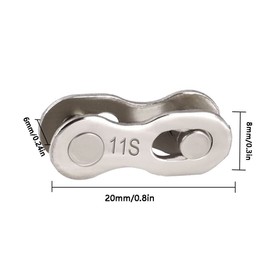 BDHI 8 Pairs Bicycle Missing Link 11 Speed Chain Silver Steel Bike Chain Link Reusable Connector(Y11-8)