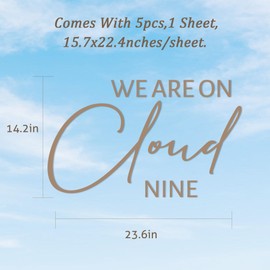 On Cloud Nine Decal for Ballon Arch Peel and Stick - Cloud Baby Shower Decorations,We are On Cloud 9 Welcome to Baby Shower Sign,Gender Reveal Party Stickers, On Cloud Nine Bridal Shower Decorations