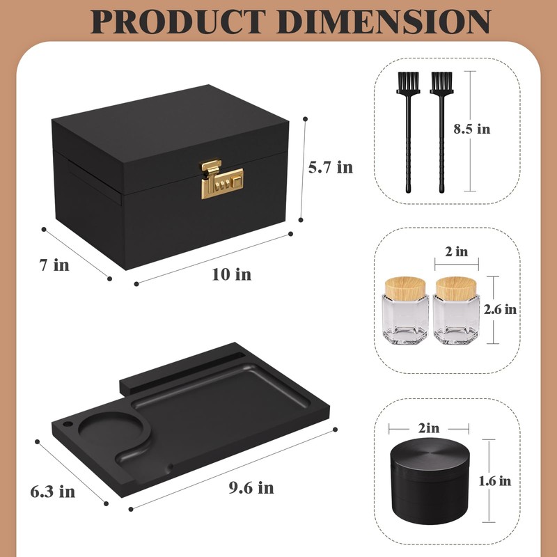 promitop Bamboo Box, locked storage decorative box with combination lock,