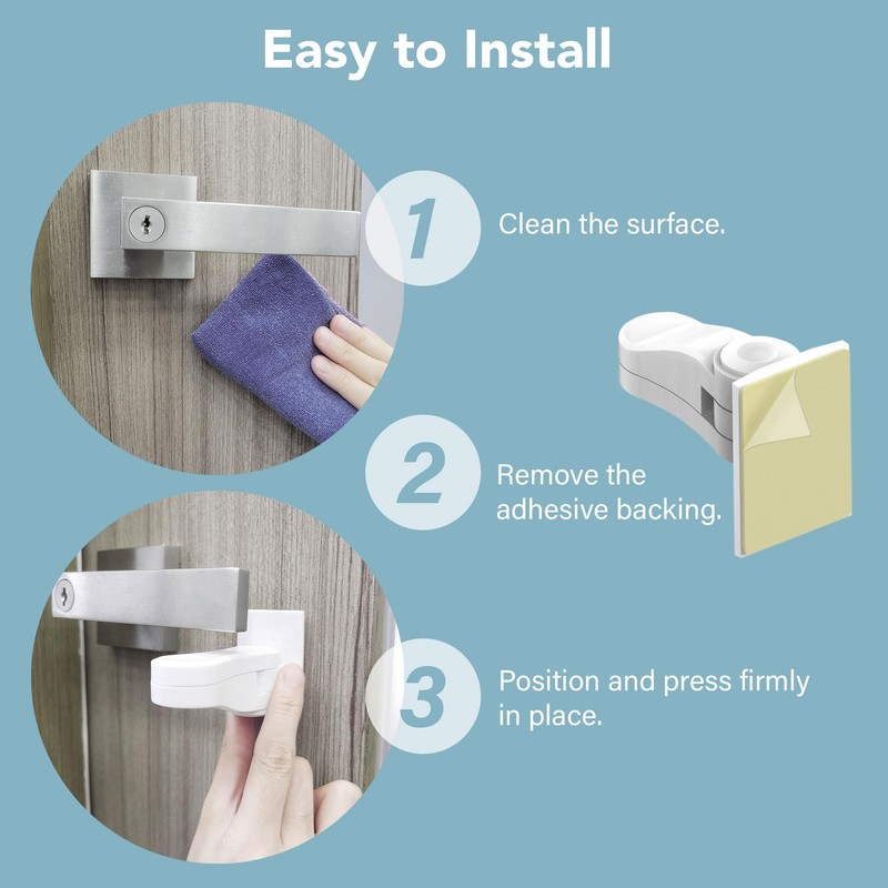 Heart of Tafiti 4 Pack Childproof Door Lever Lock, Baby