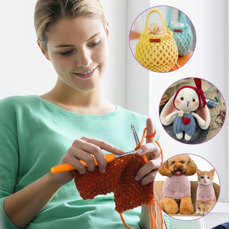 45PCS Crochet Hook Set, 14 Sizes Crochet Kit for Beginners