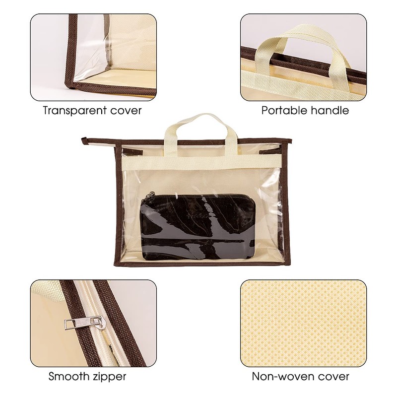 CINPIUK Clear Handbag Storage Bags Purse Organizer for Closet, Zipper