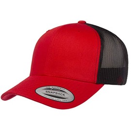 Yupoong Men's YP Classics Retro Trucker Hat, Red/Black, One Size