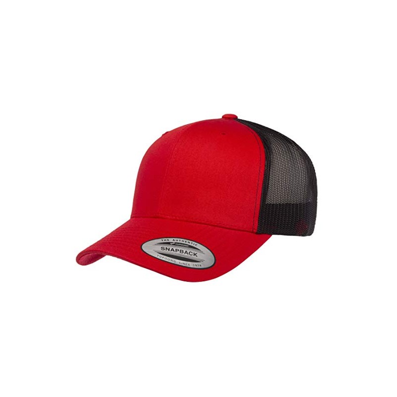 Yupoong Men's YP Classics Retro Trucker Hat, Red/Black, One Size