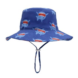 Foruhoo Girls’ Breathable, Wide Brim Hat, UV Protection, Fishing Hat with Drawstring - Shark, size: 52