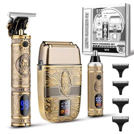 Karrte Professional Hair Trimmer/Beard Face Shaver/Nose Trimmer Kit for Men,Hair Clipper,Electric Razor/Beard Trimmer with 2 Foil Head,Men’s Grooming Set,Barber Supplies Gifts for Men