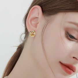 Gold Clip on Earrings for Women Clip on Hoop Earrings Gold Knot Earrings for Girls Gold Non Pierced Earrings Clip On Hoops Earrings Jewelry Gifts for Teen Girls