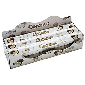 STAMFORD INC. 37140 Coconut Incense Sticks, 20 Sticks x 6 Packs