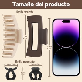 Pinzas Para Cabello de 12 Piezas, Incluyendo 8 Grandes de 4 Pequeños para Cabello Grueso, Elegantes Pinza Pelo Accesorios para Mujeres y Niñas