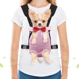 Pet Carrier Backpack, Hands-Free Adjustable Dog Front Carrier Legs Out & Easy-Fit Dog Backpack Carrier for Hiking Camping Traveling Cycling for Small Dogs and Rabbits (Small, Pink)