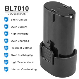 TREE.NB 7.2v BL7010 Battery Compatible with Makita Cordless Drills Drivers DF010 TD020 TD021, Cordless Nailers GN900, Cleaners CL070 194355-4, 194356-2