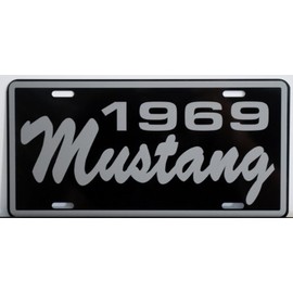 1969 69 Mustang Year Metal Novelty Reproduction Sign Compatible with Ford 260 289 302 351 Fastback Shleby Mach 1 GT Hot Rod Muscle Car Classic Custom Collection Garage Man Cave Wall Art Gift
