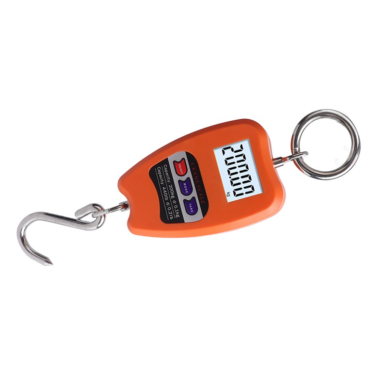 Electronic Hook Scale 200kg Small Orange Wireless Industrial Fishing Scale