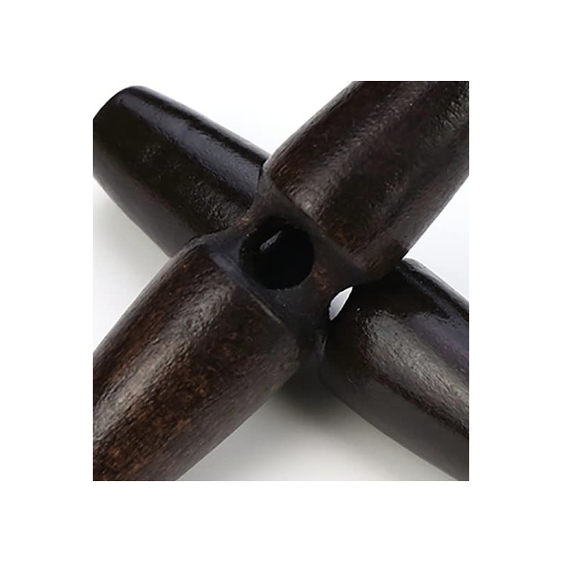 Pack of 12 Toggle Buttons Black Brown 30 mm Toggle