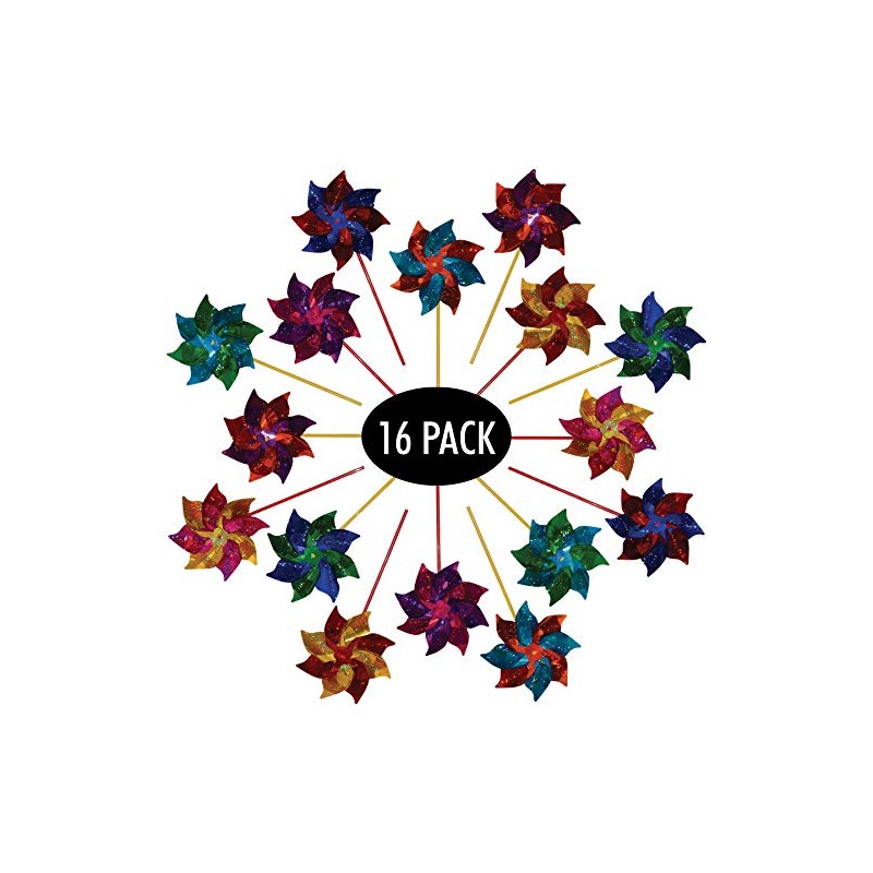 In the Breeze 2805-2 Mylar (2-Pack) Pinwheels, Rainbow Sparkle/16 Pieces