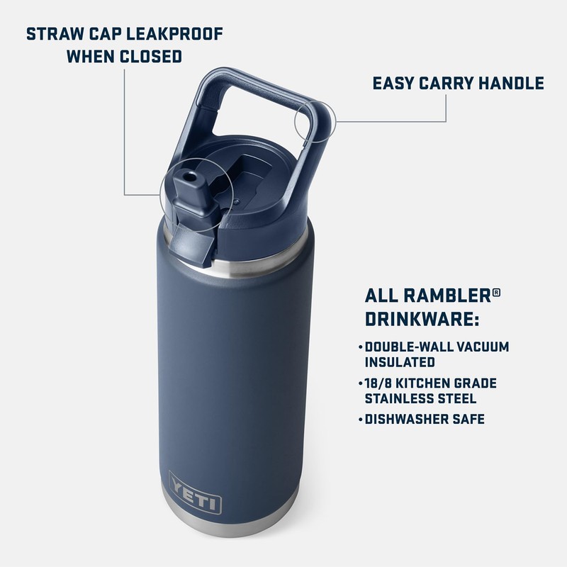 YETI Rambler 26 oz Bottle, Vacuum Insulated, Stainless Steel with