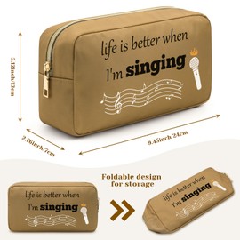 Singing Gifts Singing Cosmetic Make Up Bag Singer Gift Music Lover Gift Ideas Music Teacher Appreciation Gifts Singing Lover Gifts Funny Music Cosmetic Bag Friendship Gifts for Women Friends Sister