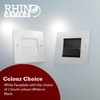 rhinocables Single Gang White Brush Plate Faceplate for Wall-Mounted Installation