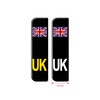 Slimline Domed Union Jack UK Vehicle Number Plate Stickers, Black,