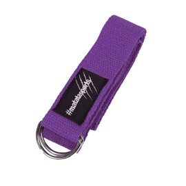 MySports Yoga Strap Purple Cotton with Secure D-Ring Clasp - Yoga Belt Accessory for Stretching for Men and Women