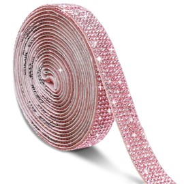 LJHYSD - Diamantes de imitación autoadhesivos, cinta adhesiva de diamantes de imitación para manualidades, bodas, Halloween y Navidad (6 filas, 1,35 cm de ancho)