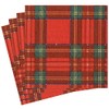 Caspari - Plaid Party Napkins, Red and Green, (Pack of