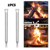 Zsanhua 2Pcs Telescopic Blow Fire Tube, Stainless Steel Fire Blower