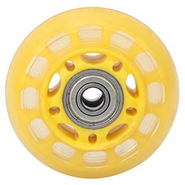 Accesorios Para Ruedas de Skate Rueda de Repuesto Para Equipaje Pu Amarillo Con Carro de Equipaje Con Rodamiento 608Zz Accesorios Para Patines 64X24X8MmCojinetes lisos esféricos