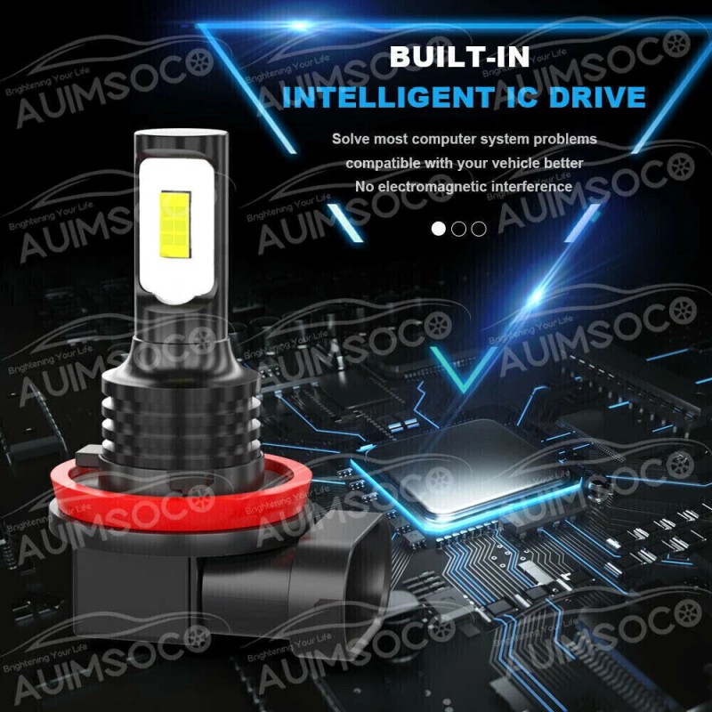 AUIMSOCO 9005 H11 LED Headlights Kit Combo Bulbs 8000K High
