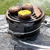Round Mini Hibachi Grill Outdoor, Portable Small Charcoal Camping Barbecue