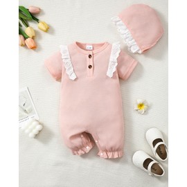 SUNNY PIGGY Newborn Baby Girl Clothes Infant Romper Jumpsuit Bodysuit Summer One Piece Short Sleeve Outfits