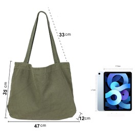 Etercycle Women's Canvas Tote Bag, Casual Shoulder Bags Big Capacity Hobo Bags with Interior Pocket for School Shopping Work Travel (Green)