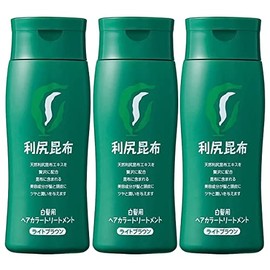 (3 botellas) Rishiri Kelp tratamiento de color de cabello gris tinte para el cabello (marrón claro) 200 g x 3 botellas