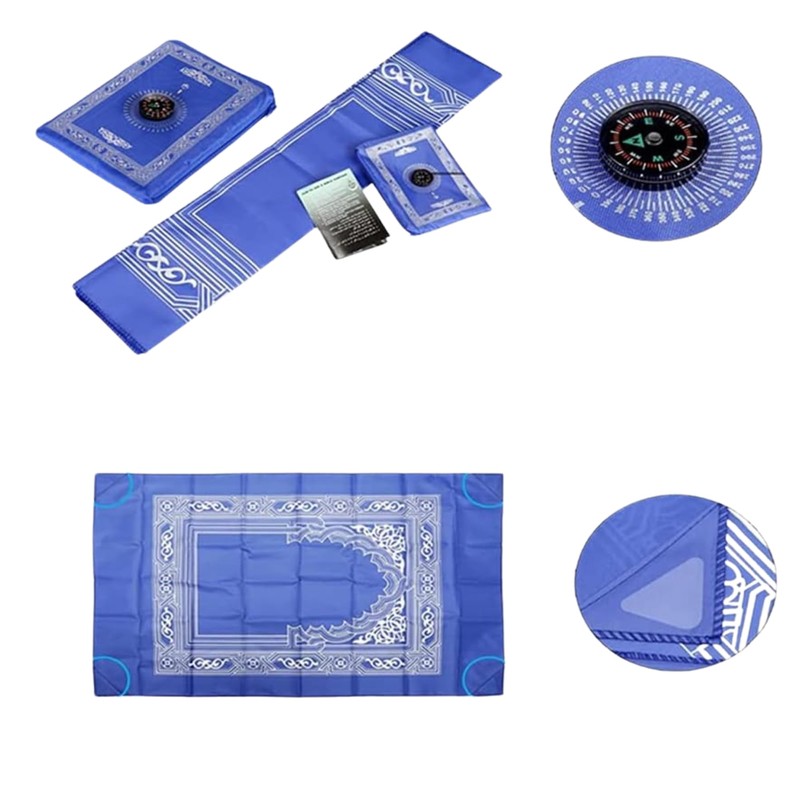 HTUK Portbale Travel Prayer Mat With Compass Pocket Sized Carry