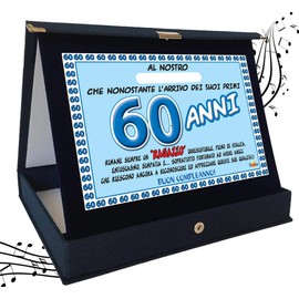 Italian Language Plaque for Birthday Musical 60 Years Friend