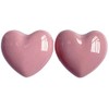 Perphin Ceramic Drawer Knobs Heart Shape Cabinet Dresser Pulls Handles with 3 Sized Screws, Kitchen Furniture Knobs for Closet Cupboard Wardrobe (2 Pack, Pink)