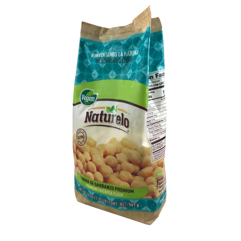 Naturelo Harina de Garbanzo Premium, Suave sabor del Garbanzo, 567
