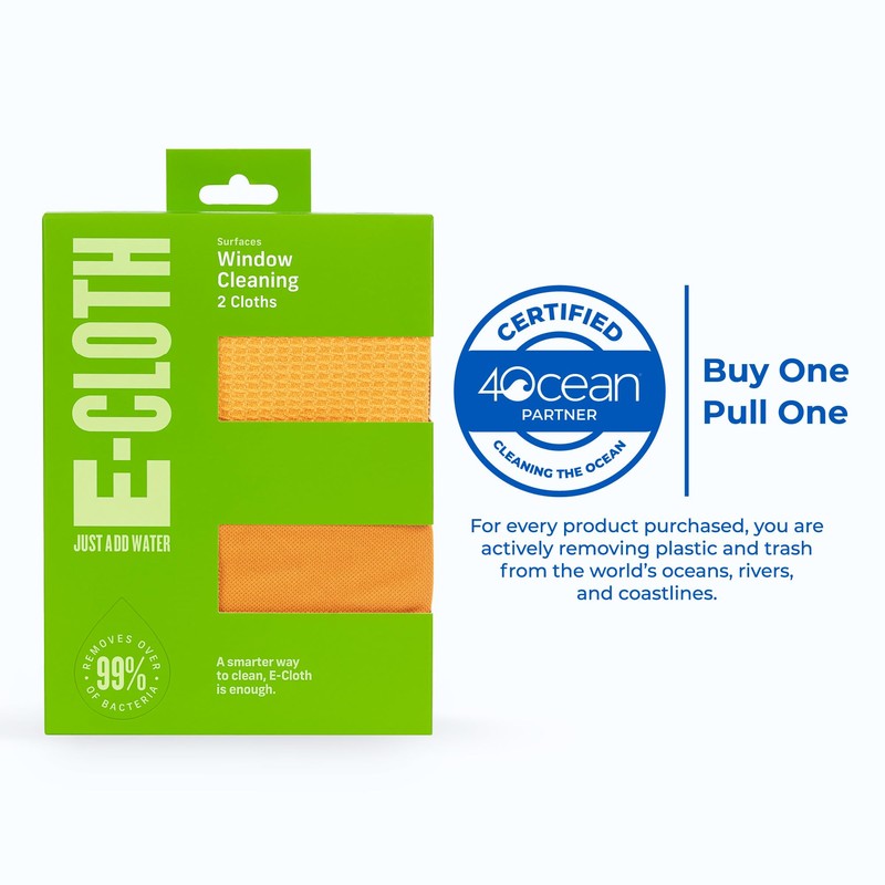 E-Cloth Window Cleaning Kit, Premium Microfiber Glass and Window Cleaner,