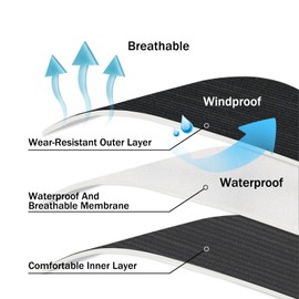 Gash Hao Waterproof Socks Hiking Gear Wading All-Weather Outdoor Sports Fishing Skiing Kayaking Camping Mens And Women（BLACK-S）